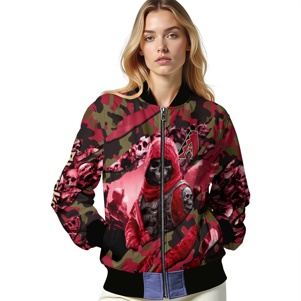 personalized arizona diamondbacks skull horde red bomber jacket latest model personalized arizona diamondbacks skull horde red bomber jacket latest model