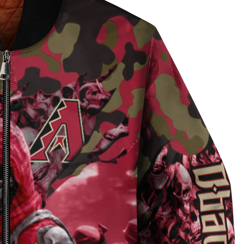 personalized arizona diamondbacks skull horde red bomber jacket premium grade personalized arizona diamondbacks skull horde red bomber jacket premium grade