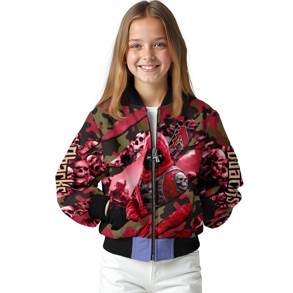 personalized arizona diamondbacks skull horde red bomber jacket top rated personalized arizona diamondbacks skull horde red bomber jacket top rated