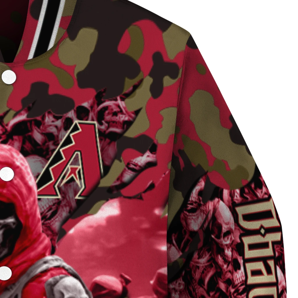 personalized arizona diamondbacks skull horde red varsity jacket premium grade personalized arizona diamondbacks skull horde red varsity jacket premium grade