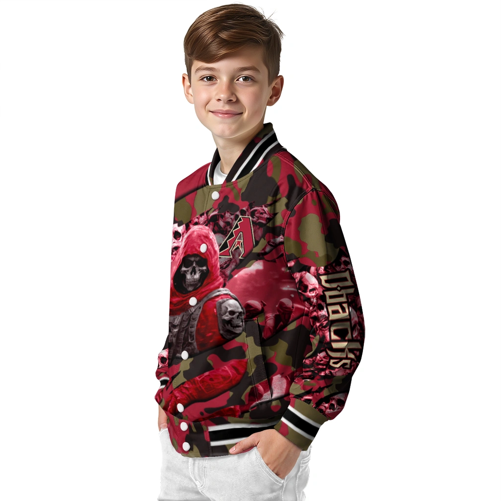 personalized arizona diamondbacks skull horde red varsity jacket trendy personalized arizona diamondbacks skull horde red varsity jacket trendy
