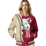 personalized arizona diamondbacks snoopy head red varsity jacket best selling