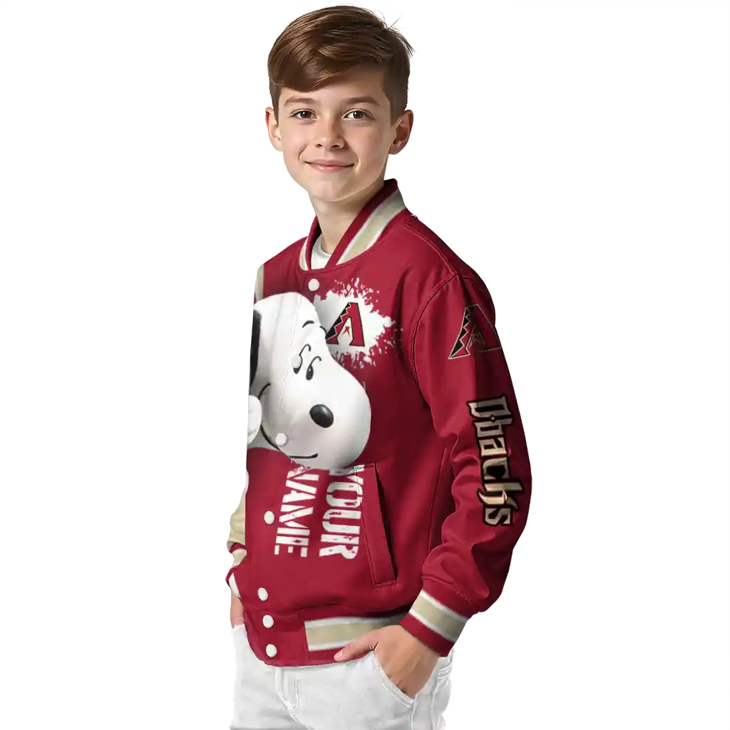 personalized arizona diamondbacks snoopy head red varsity jacket trendy personalized arizona diamondbacks snoopy head red varsity jacket trendy