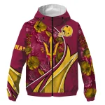 personalized arizona state sun devils blossoms helmet maroon windbreaker jacket best selling