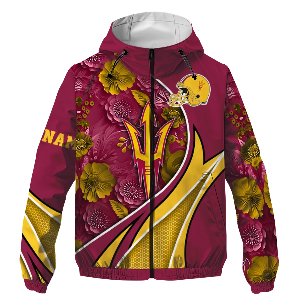 personalized arizona state sun devils blossoms helmet maroon windbreaker jacket best selling personalized arizona state sun devils blossoms helmet maroon windbreaker jacket best selling