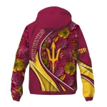 personalized arizona state sun devils blossoms helmet maroon windbreaker jacket best selling