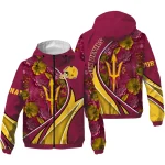 personalized arizona state sun devils blossoms helmet maroon windbreaker jacket best selling