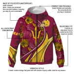 personalized arizona state sun devils blossoms helmet maroon windbreaker jacket best selling
