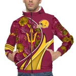personalized arizona state sun devils blossoms helmet maroon windbreaker jacket best selling