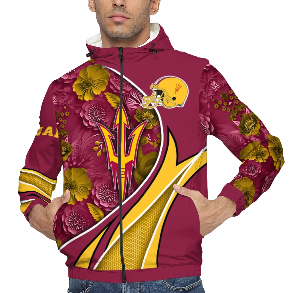 personalized arizona state sun devils blossoms helmet maroon windbreaker jacket top rated personalized arizona state sun devils blossoms helmet maroon windbreaker jacket top rated