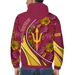 personalized arizona state sun devils blossoms helmet maroon windbreaker jacket best selling