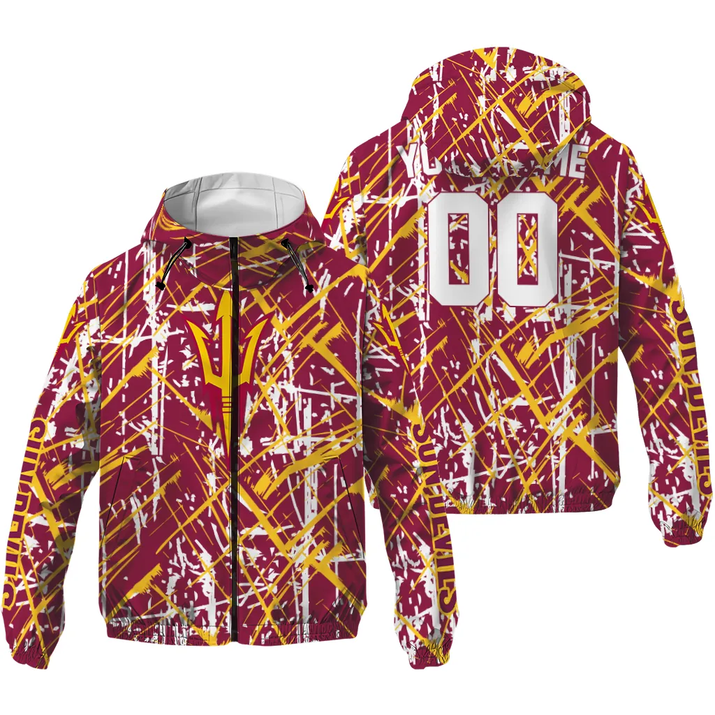 personalized arizona state sun devils brushstroke pattern maroon windbreaker jacket high quality personalized arizona state sun devils brushstroke pattern maroon windbreaker jacket high quality