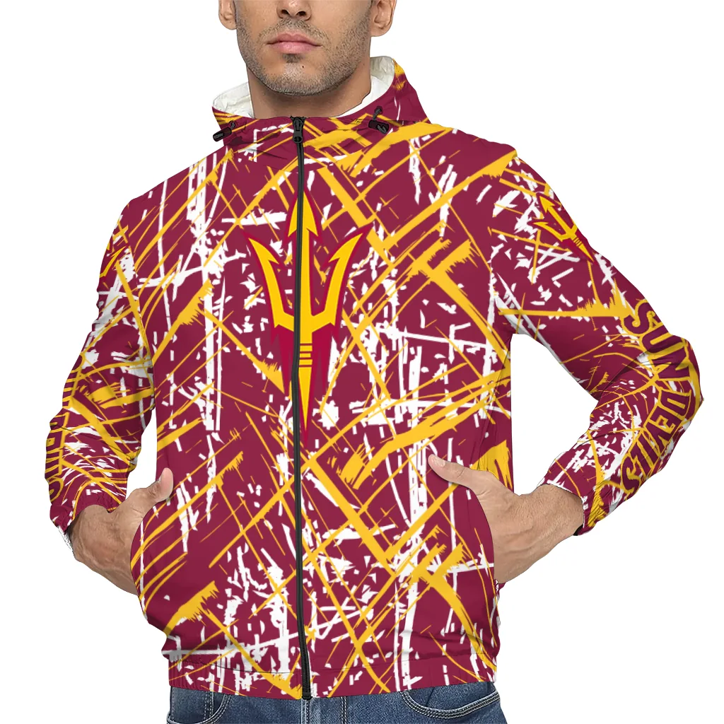 personalized arizona state sun devils brushstroke pattern maroon windbreaker jacket top rated personalized arizona state sun devils brushstroke pattern maroon windbreaker jacket top rated