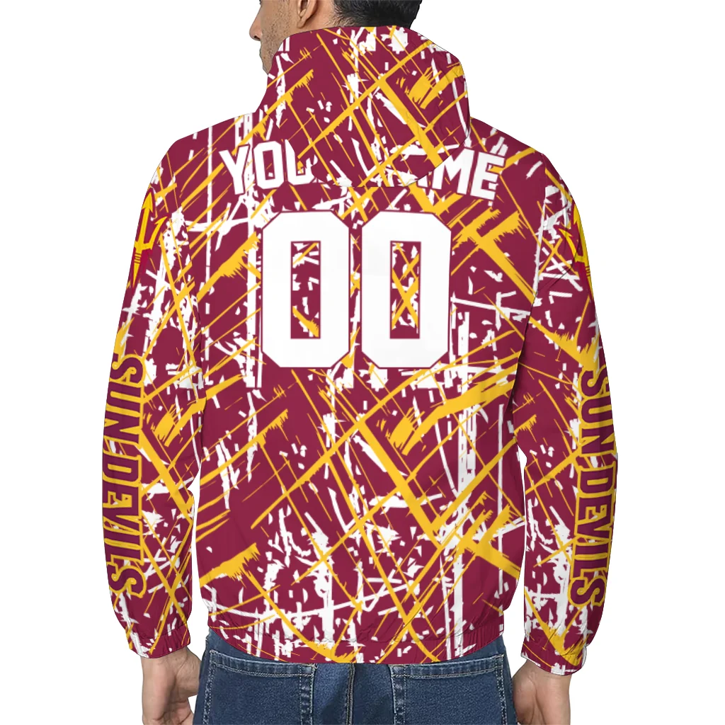 personalized arizona state sun devils brushstroke pattern maroon windbreaker jacket trendy personalized arizona state sun devils brushstroke pattern maroon windbreaker jacket trendy