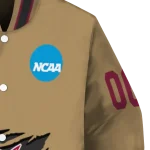 personalized arizona state sun devils claw effect beige varsity jacket best selling