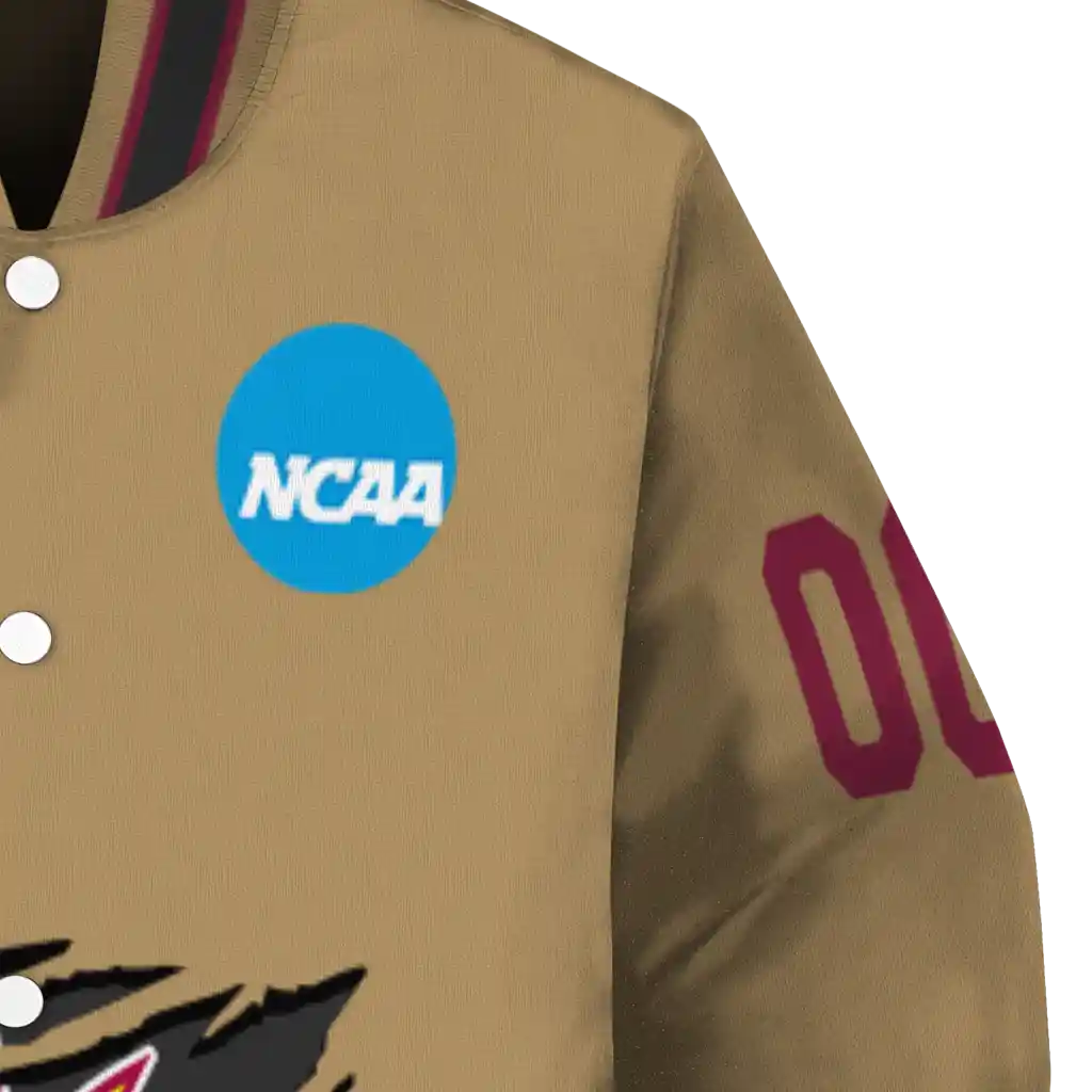 personalized arizona state sun devils claw effect beige varsity jacket premium grade personalized arizona state sun devils claw effect beige varsity jacket premium grade