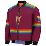 personalized arizona state sun devils rainbow jersey number maroon bomber jacket best selling