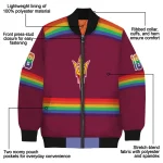 personalized arizona state sun devils rainbow jersey number maroon bomber jacket best selling