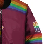 personalized arizona state sun devils rainbow jersey number maroon bomber jacket best selling