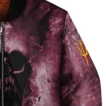 personalized arizona state sun devils skull cluster maroon bomber jacket best selling