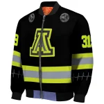 personalized arizona wildcats heartbeat accent black green bomber jacket best selling