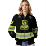 personalized arizona wildcats heartbeat accent black green bomber jacket best selling