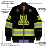 personalized arizona wildcats heartbeat accent black green bomber jacket best selling