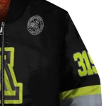 personalized arizona wildcats heartbeat accent black green bomber jacket best selling
