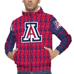 personalized arizona wildcats lightning strike grid red windbreaker jacket best selling