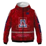 personalized arizona wildcats shards cluster red windbreaker jacket best selling