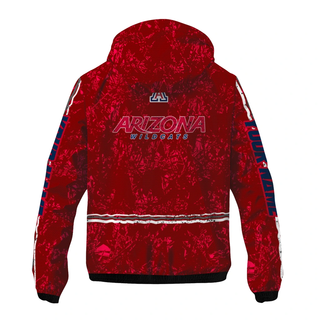 personalized arizona wildcats shards cluster red windbreaker jacket fashion forward personalized arizona wildcats shards cluster red windbreaker jacket fashion forward