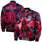 personalized arizona wildcats skull horde red bomber jacket best selling