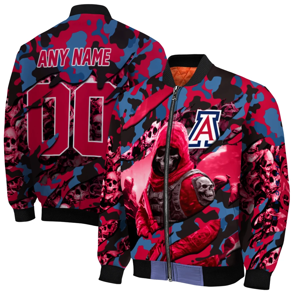 personalized arizona wildcats skull horde red bomber jacket best selling personalized arizona wildcats skull horde red bomber jacket best selling