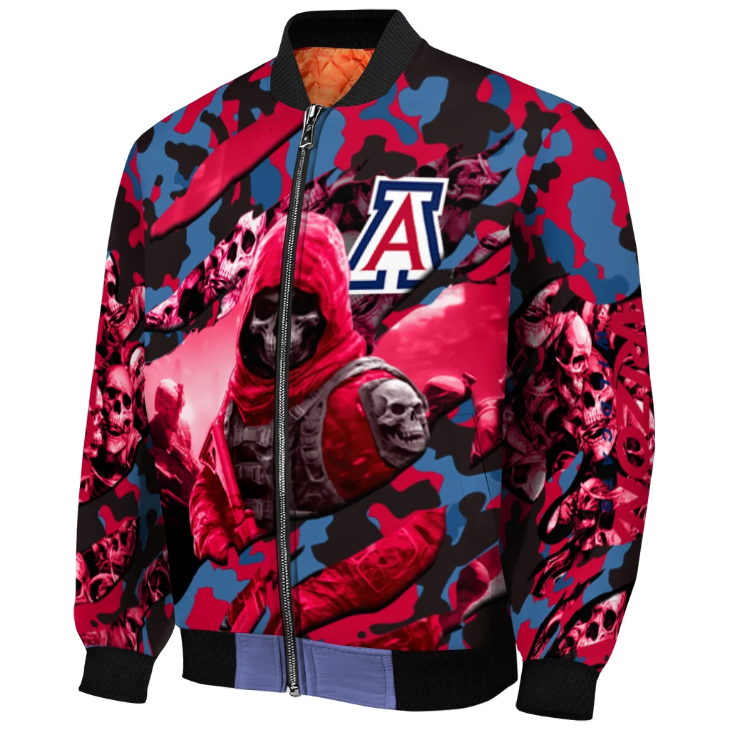 personalized arizona wildcats skull horde red bomber jacket fashion forward personalized arizona wildcats skull horde red bomber jacket fashion forward