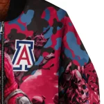 personalized arizona wildcats skull horde red bomber jacket best selling