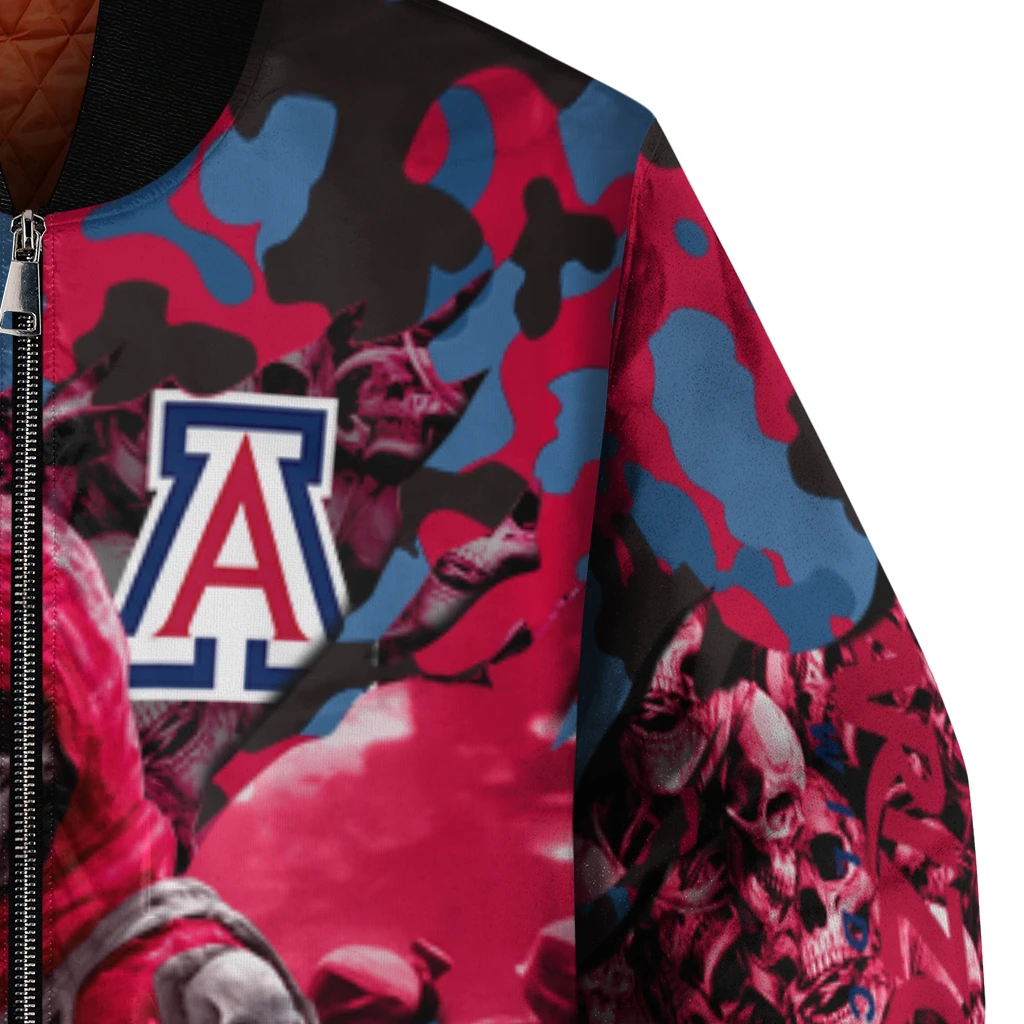 personalized arizona wildcats skull horde red bomber jacket premium grade personalized arizona wildcats skull horde red bomber jacket premium grade
