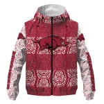 personalized arkansas razorbacks cat eyes red windbreaker jacket best selling