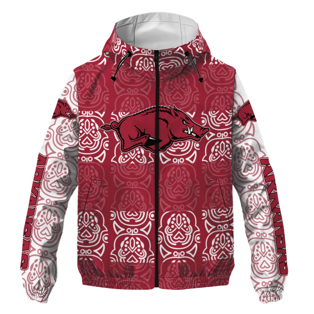 personalized arkansas razorbacks cat eyes red windbreaker jacket best selling personalized arkansas razorbacks cat eyes red windbreaker jacket best selling