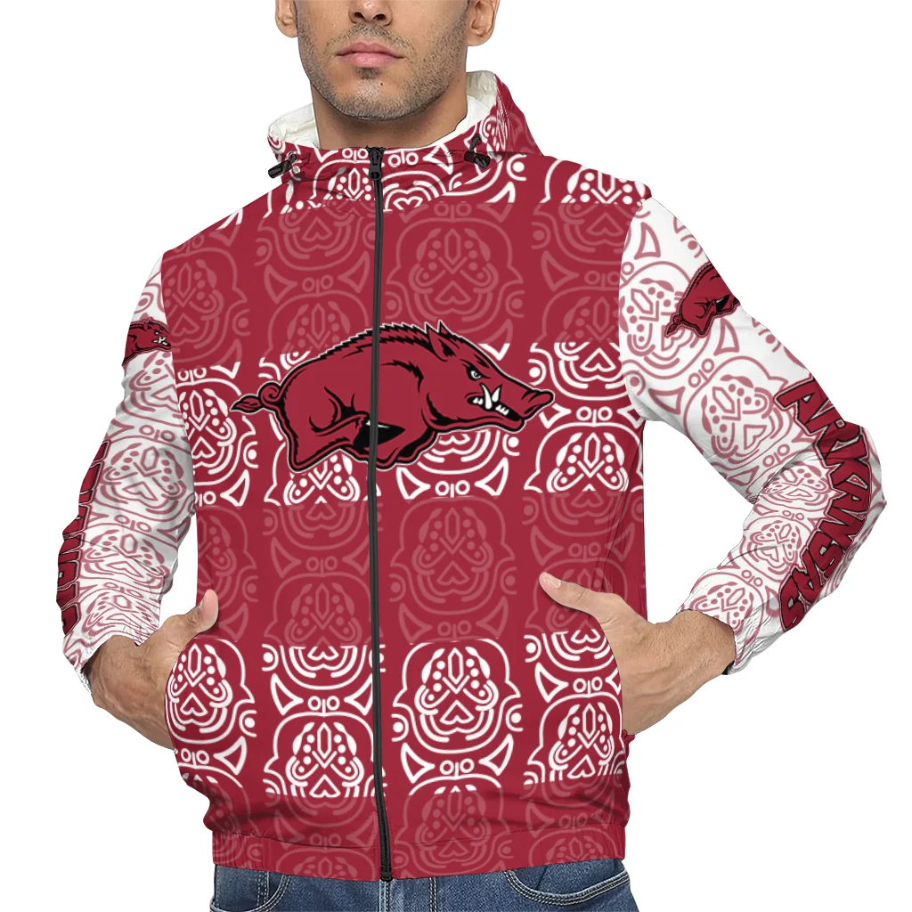 personalized arkansas razorbacks cat eyes red windbreaker jacket top rated personalized arkansas razorbacks cat eyes red windbreaker jacket top rated