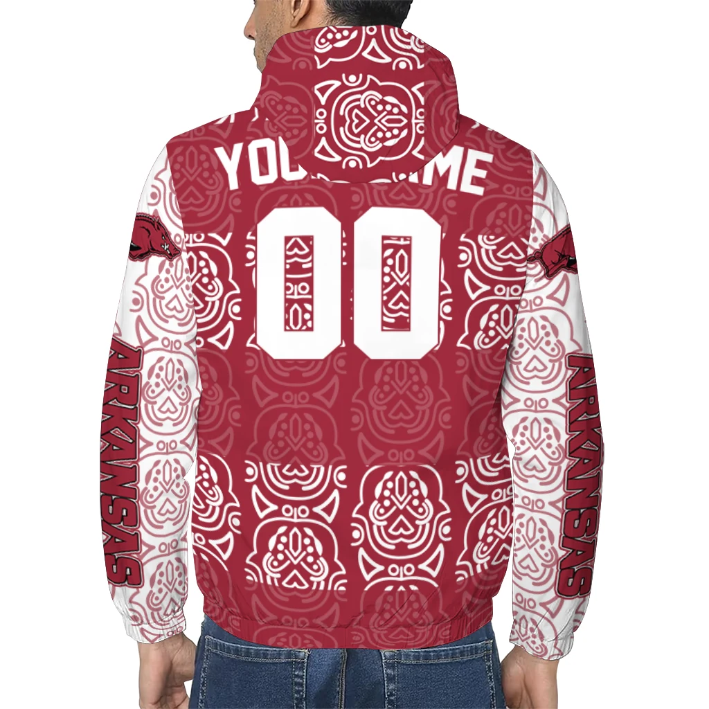 personalized arkansas razorbacks cat eyes red windbreaker jacket trendy personalized arkansas razorbacks cat eyes red windbreaker jacket trendy