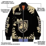 personalized army black knights burst splatter gold bomber jacket best selling