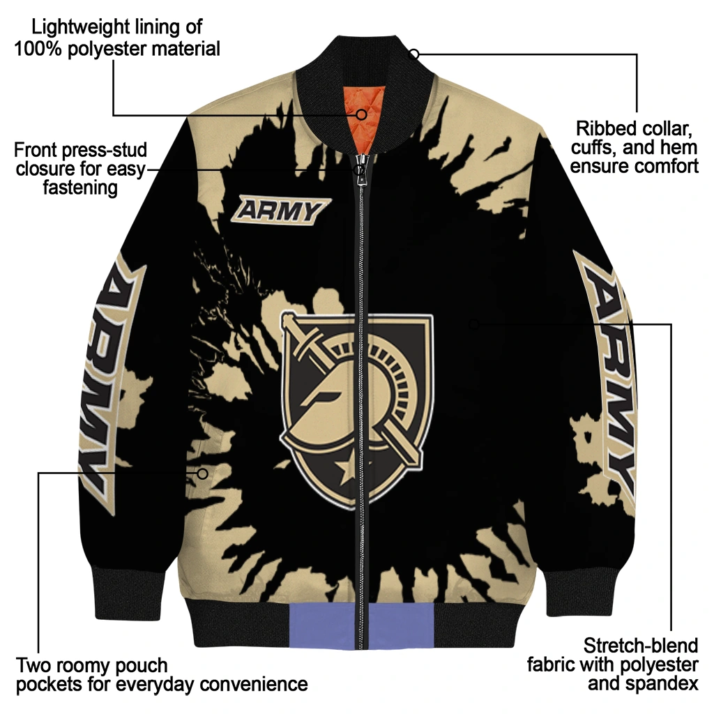 personalized army black knights burst splatter gold bomber jacket new arrival personalized army black knights burst splatter gold bomber jacket new arrival