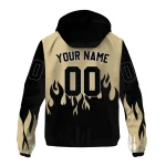 personalized army black knights flame trim gold black windbreaker jacket best selling