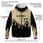 personalized army black knights flame trim gold black windbreaker jacket best selling