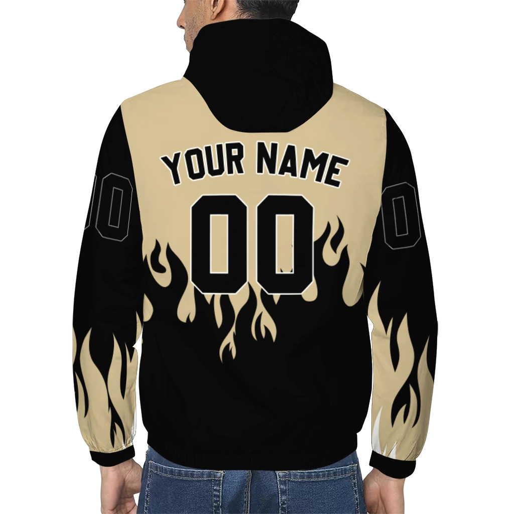 personalized army black knights flame trim gold black windbreaker jacket trendy personalized army black knights flame trim gold black windbreaker jacket trendy