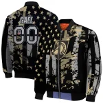 personalized army black knights star stripes gold black bomber jacket best selling