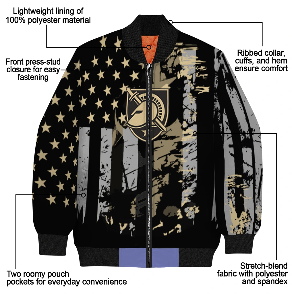 personalized army black knights star stripes gold black bomber jacket new arrival personalized army black knights star stripes gold black bomber jacket new arrival