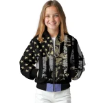 personalized army black knights star stripes gold black bomber jacket best selling