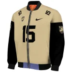 personalized army black knights team patch gold bomber jacket best selling