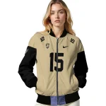 personalized army black knights team patch gold bomber jacket best selling